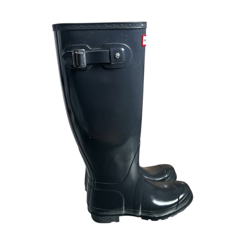 🌧️ Hunter Original Tall Rain Boots – Gloss Black / Charcoal Gray - Picture 3 of 8